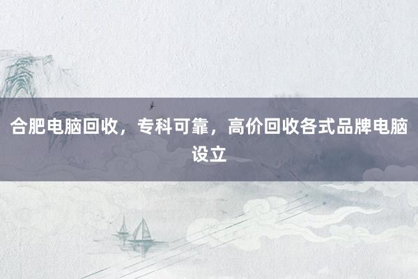 合肥电脑回收，专科可靠，高价回收各式品牌电脑设立