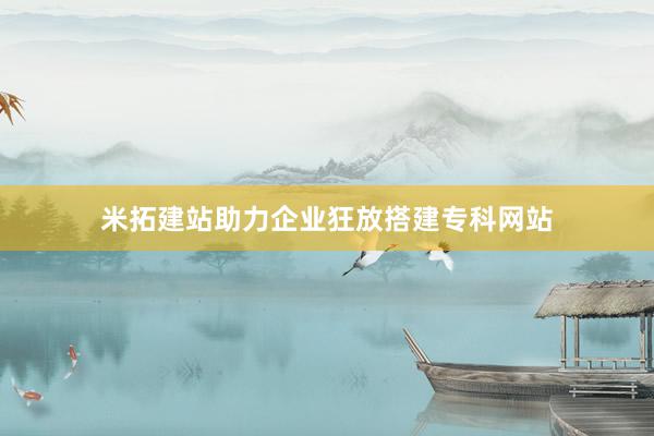 米拓建站助力企业狂放搭建专科网站