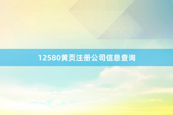 12580黄页注册公司信息查询